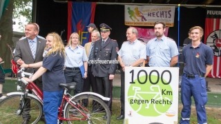 Die Fahrradstaffel 1000 km gegen Rechts endete auf dem Aktionstag.