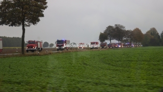 Imposanter Anblick: Verbandsfahrt der Kreisfeuerwehrbereitschaft.
