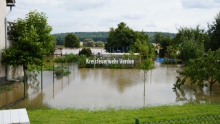 Die Ortschaft Heersum stand bei Eintreffen der KFB bereits teilweise unter Wasser.