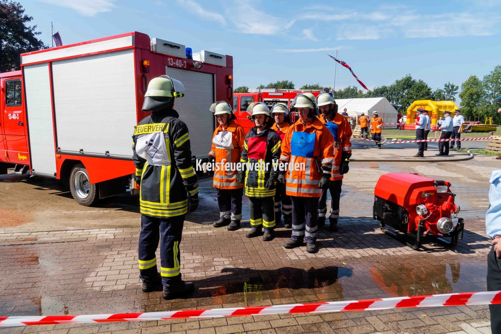 Im Modul C musste ein kompletter Löschangriff zur Bekämpfung eines Containerbrandes aufgebaut werden.