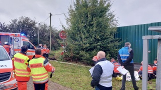 Behandlungsplatz des Rettungsdienstes.