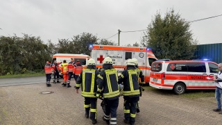 Behandlungsplatz des Rettungsdienstes.