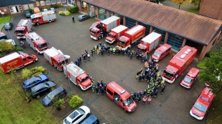 Bereitstellungsraum der Kreisfeuerwehrbereitschaft Verden an der FTZ Verden.