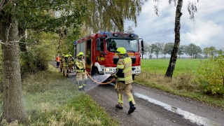 Bekämpfung eines Böschungsbrandes am Ortsrand von Jeddingen.