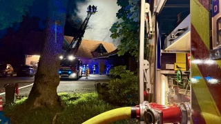 Drehleiter bei der Riegelstellung.